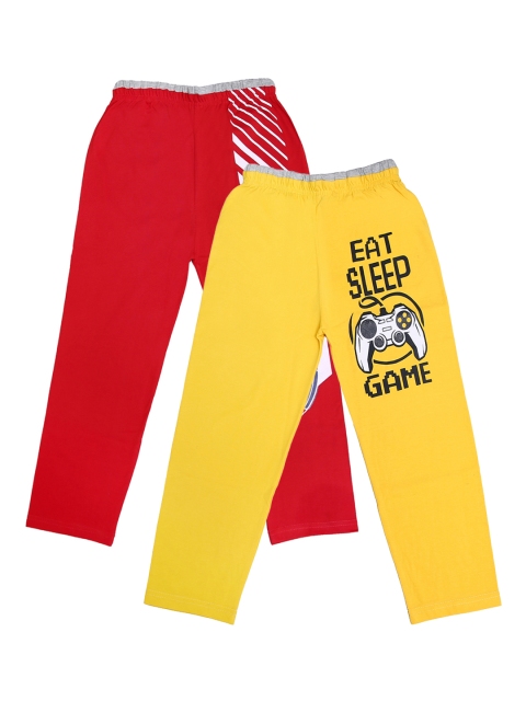 

SWEET ANGEL Kids Pack of 2 Straight-Fit Track Pants, Yellow