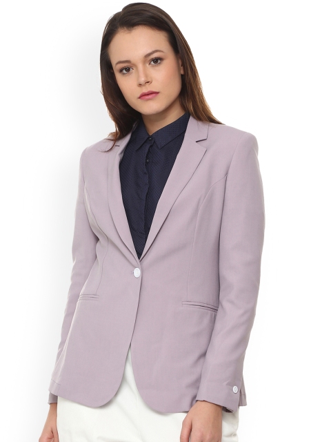 

Van Heusen Woman Mauve Solid Regular-Fit Single-Breasted Blazer