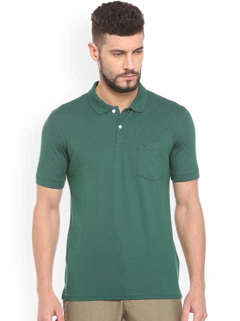 

Allen Solly Men Green Solid Polo Collar T-shirt