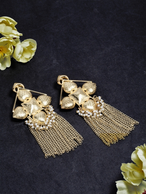 

AKS Gold-Toned Contemporary Drop Earrings