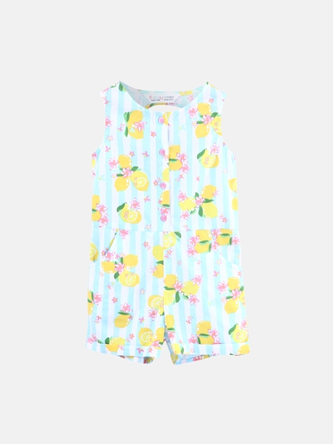 

Beebay Turquoise Blue Printed Playsuit