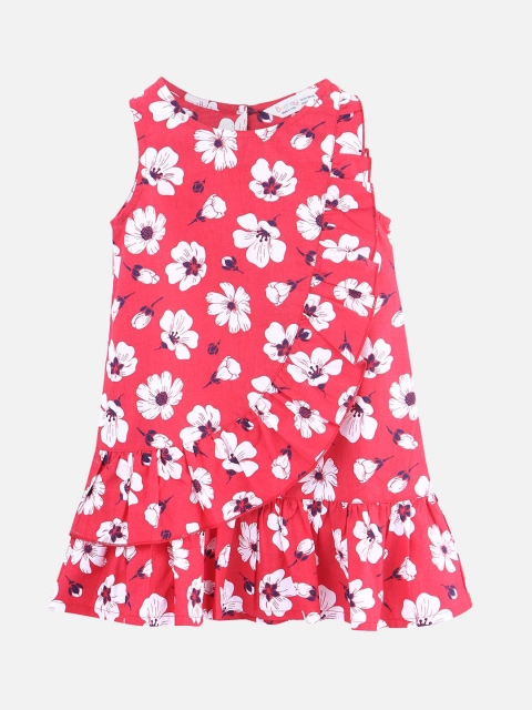 

Beebay Girls Red Printed A-Line Dress
