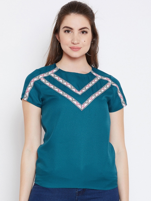 

Imfashini Women Teal Solid Top