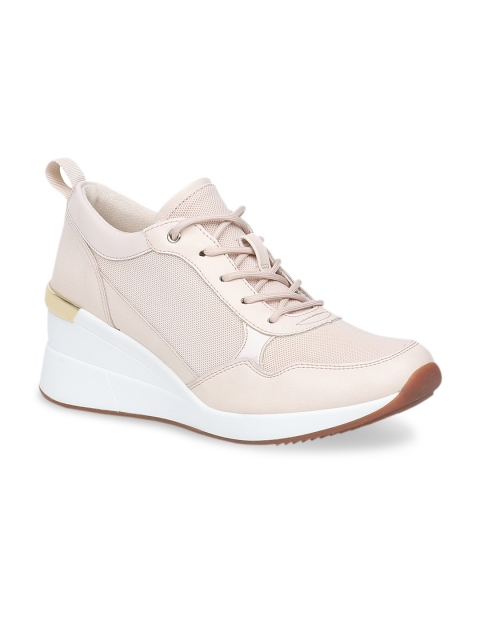 

ALDO Women Nude-Coloured Solid Heeled Sneakers
