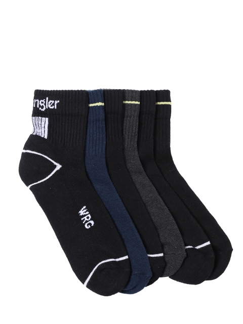 

Wrangler Men Pack of 6 Solid Ankle-Length Socks, Grey