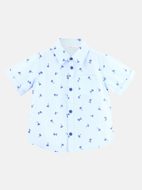 

Beebay Boys Blue Regular Fit Printed Casual Shirt