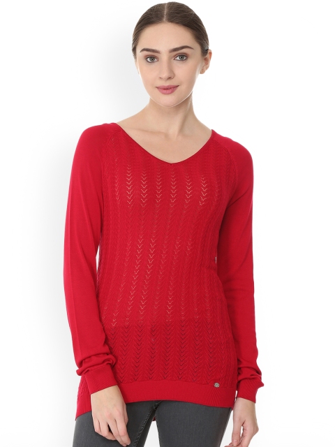 

Allen Solly Women Red Self Design Top