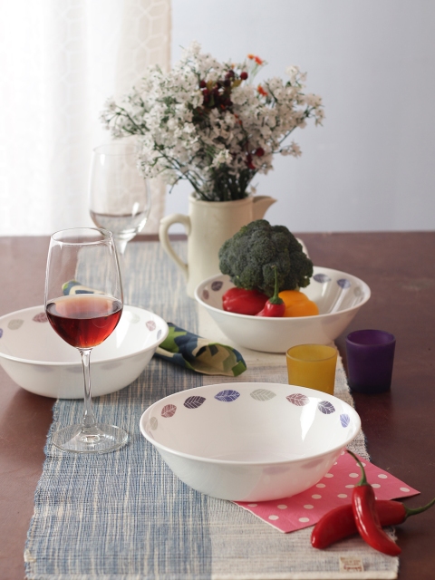 

Corelle Set Of 3 White Printed Bowl Set