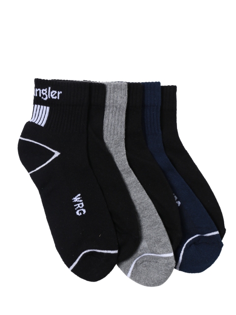 

Wrangler Men Pack of 6 Solid Ankle-Length Socks, Grey melange