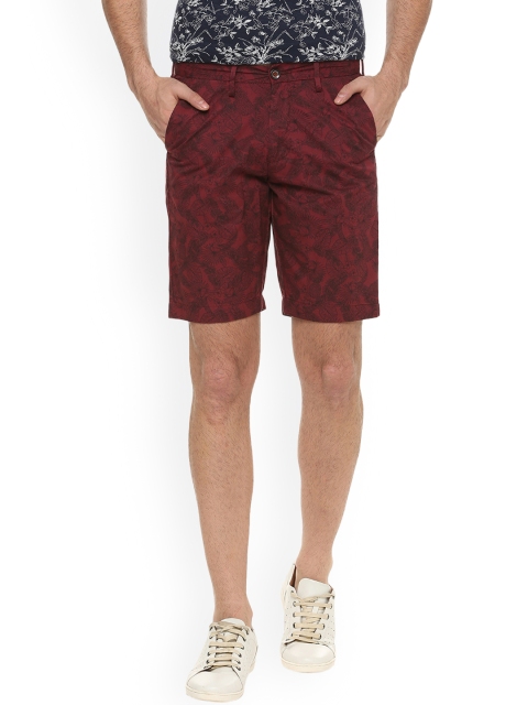 

Allen Solly Men Maroon Printed Slim Fit Regular Shorts