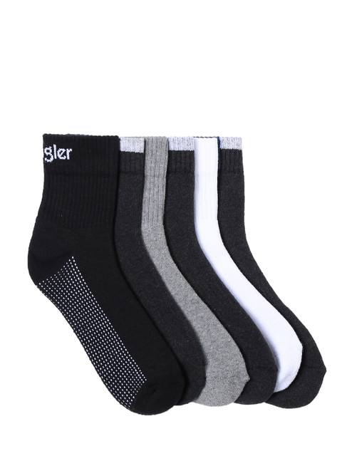 

Wrangler Men Pack of 6 Solid Ankle-Length Socks, Grey