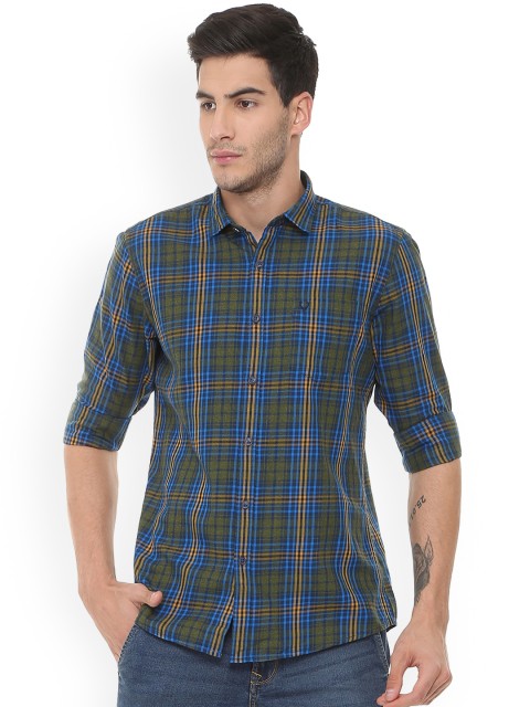 

Solly Jeans Co. Men Blue Regular Fit Checked Casual Shirt