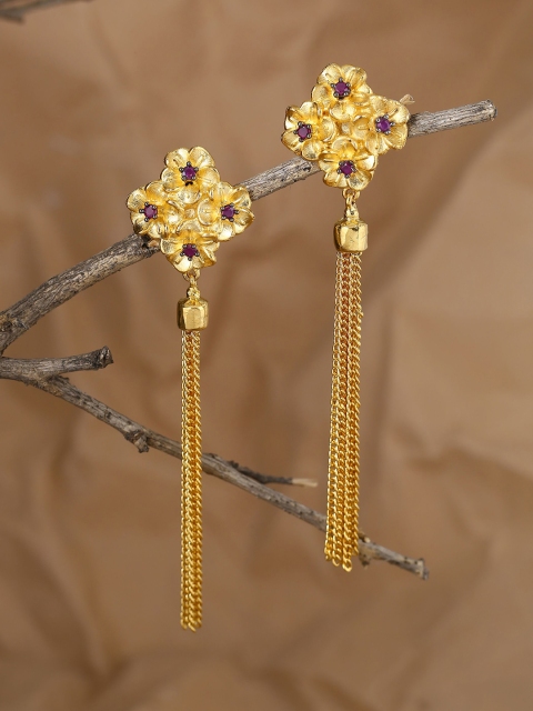 

Voylla Gold-Plated Contemporary Drop Earrings