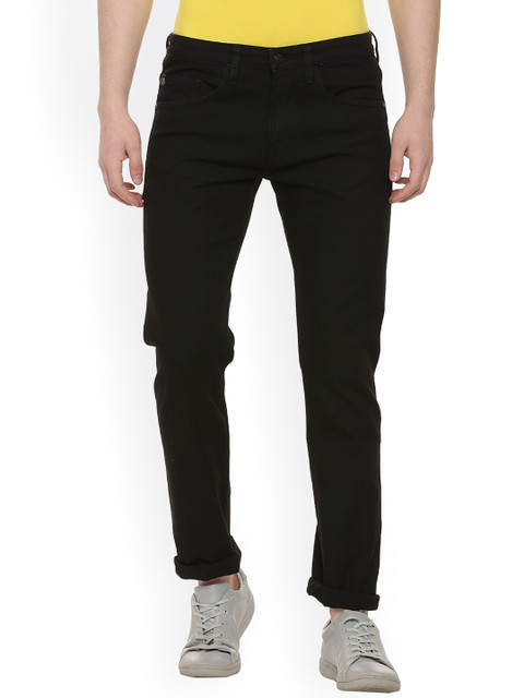 

Solly Jeans Co. Men Black Slim Fit Solid Regular Trousers