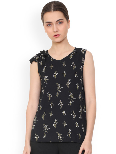 

Van Heusen Woman Black Printed A-Line Top