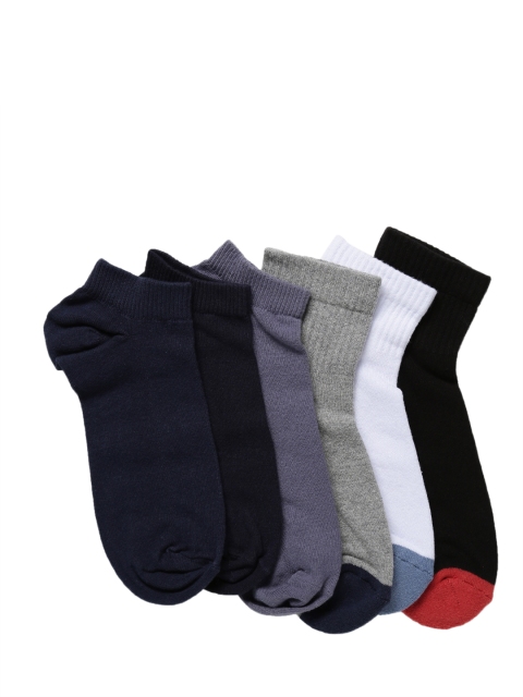 Levis Mens Pack of 6 Solid Assorted Ankle-Length Socks, Multi