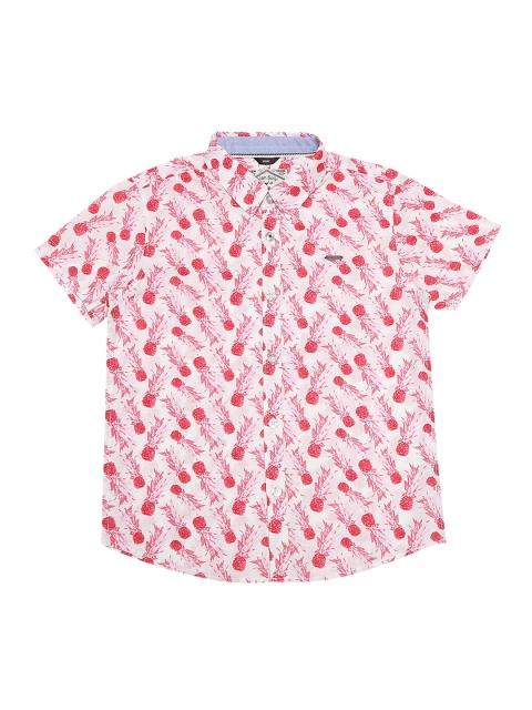 

Allen Solly Junior Boys Red Regular Fit Printed Casual Shirt