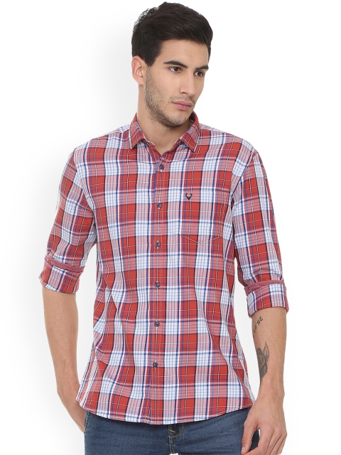 

Solly Jeans Co. Men Red Slim Fit Checked Casual Shirt