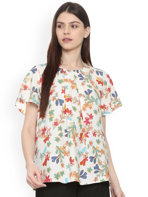 

Van Heusen Woman White Printed A-Line Top