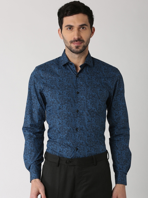 

Peter England Elite Men Blue & Black Slim Fit Printed Formal Shirt