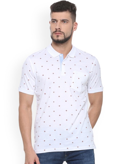 

Allen Solly Men White Printed Polo Collar T-shirt