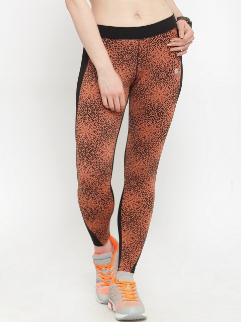 

BUKKUM Women Orange & Black Printed Tights