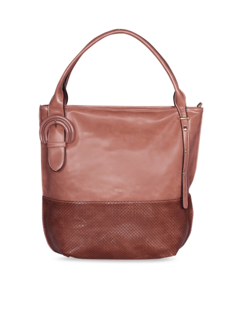 

ESBEDA Brown Textured Hobo Bag
