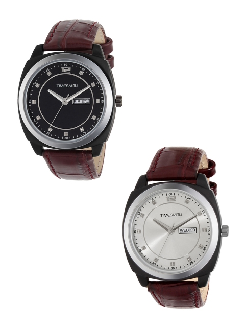 

TIMESMITH Men Set of 2 Analogue Watches, Black
