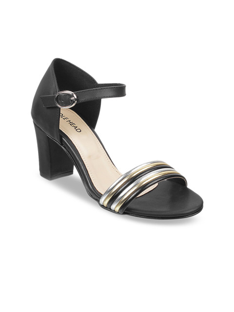 

SOLE HEAD Women Black Solid Block Heels