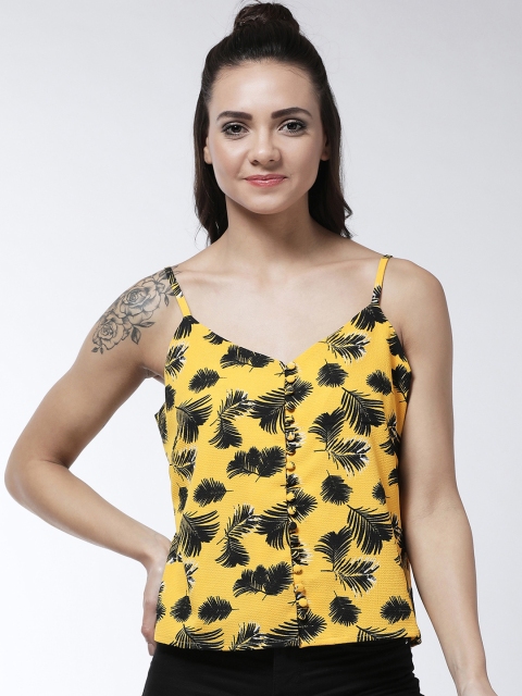 

MAGRE Women Yellow Printed Top