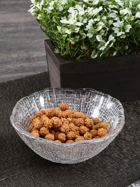 

Pure Home and Living Transparent Textured Diamante Salad Bowl