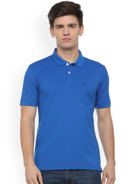 

Allen Solly Men Blue Solid Polo Collar T-shirt