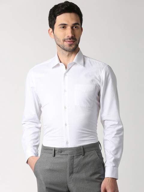 

Peter England Elite Men White Regular Fit Self Design Formal Shirt