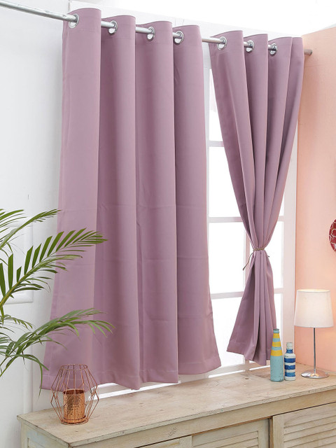

American-Elm Set of 2 Purple Black Out Curtains