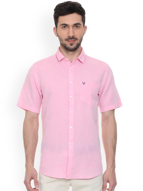 

Allen Solly Men Pink Slim Fit Solid Casual Shirt