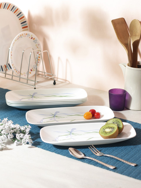 

Corelle White Set of 6 Printed Glass Plates