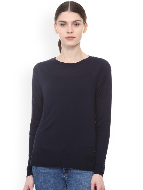 

Van Heusen Woman Navy Blue Solid Top