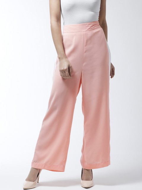 

MAGRE Women Pink Loose Fit Solid Parallel Trousers