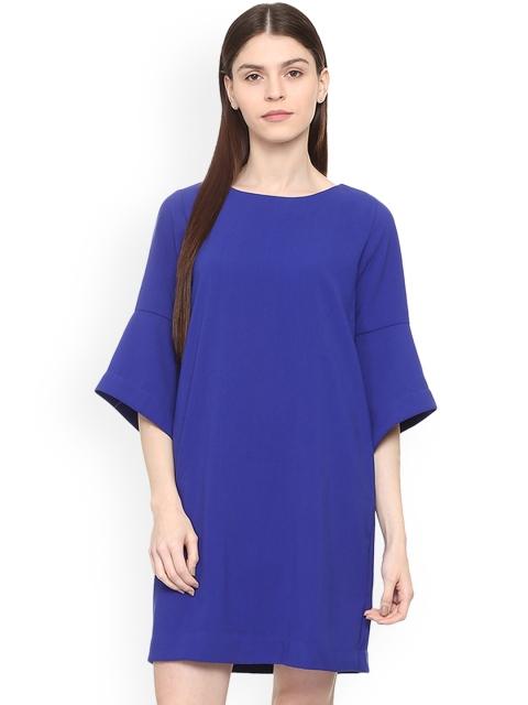 

Van Heusen Woman Blue Solid A-Line Dress