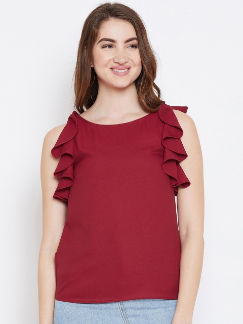 

Imfashini Women Maroon Solid Top