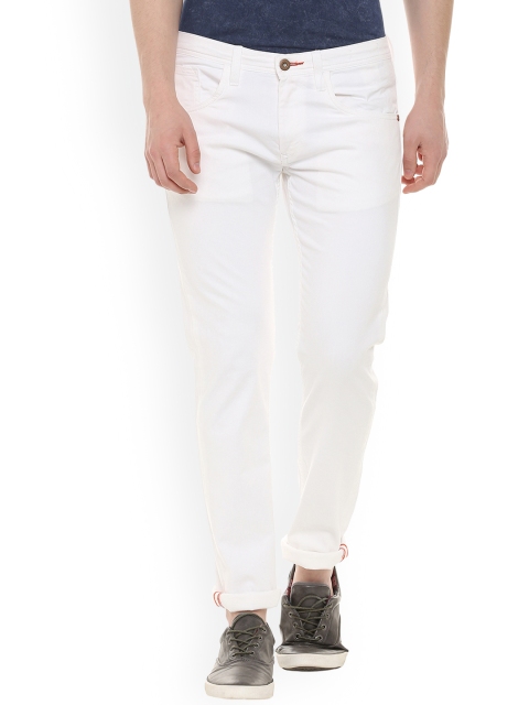 

Solly Jeans Co. Men White Slim Fit Solid Chinos