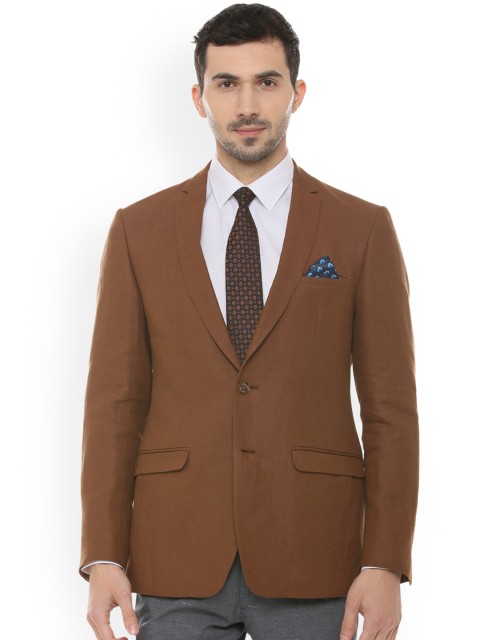 

Allen Solly Men Brown Solid Regular-Fit Single-Breasted Blazer