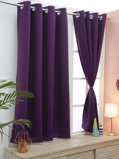 

American-Elm Set of 2 Purple Black Out Curtains