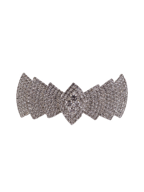 

Golden Peacock Silver-Toned Embellished French Barrette Clip
