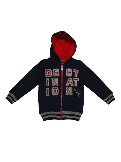 

Allen Solly Junior Boys Navy Blue Printed Hooded Sweatshirt