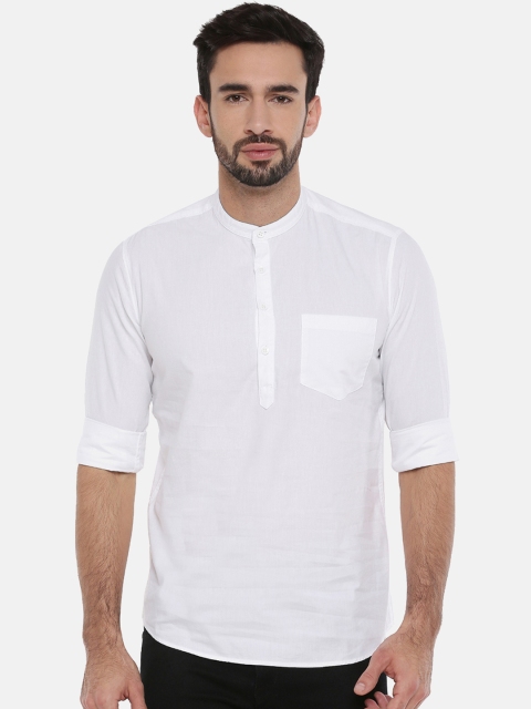 

Chennis Men White Solid Slim Fit Straight Kurta