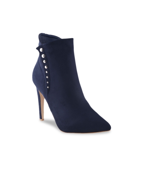 MSC Women Navy Blue Solid Pumps