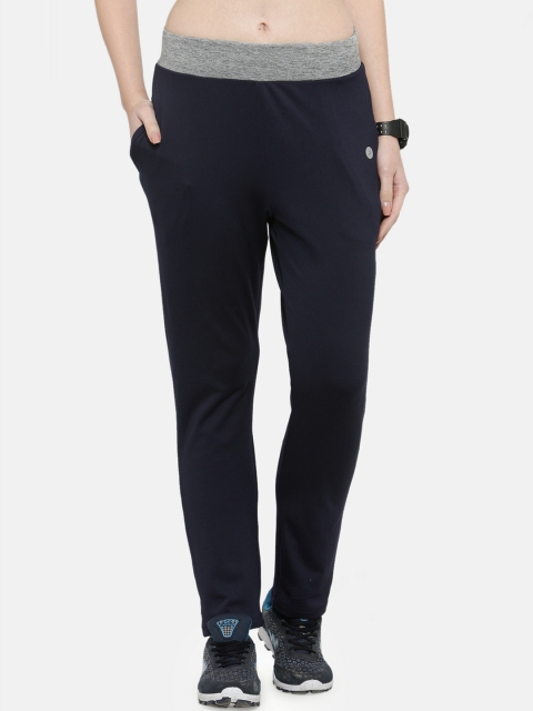 

BUKKUM Women Navy Blue Solid Straight-Fit Trackpant