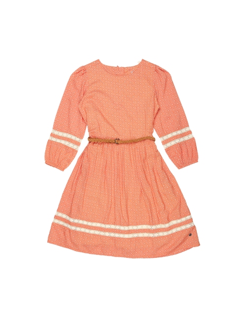 

Allen Solly Junior Girls Orange Printed Fit and Flare Dress