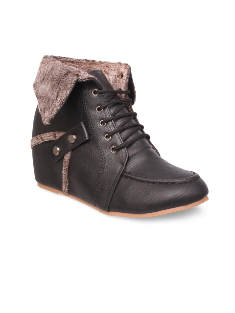 

MSC Women Black Solid Heeled Boots